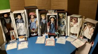 Ashton Drake Little House On The Prairie Dolls Complete Set In