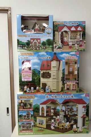 Sylvanian Families Big House With Red Roof Complete Set Japan Anime Animal Doll
