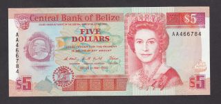 Belize - 5 Dollars 1990 - Unc - (" Prefix Aa ")