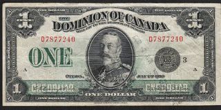 1923 $1 Canadian Dominion Note Dc - 25n