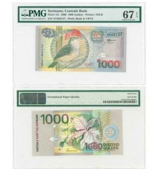 Suriname - 1000 Gulden 2000,  Gem Unc Pmg 67 Epq,  Ref.  Pick 133 A