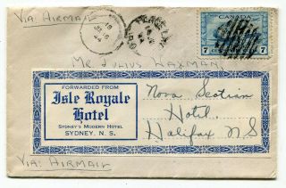 Canada Qc Plage Laval 1944 Airmail To Sydney Ns - Blackout - Redirection Label