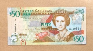 East Caribbean States - 50 Dollars - 2012 - Pick 54a - Serial Number Sl409887,  Unc.