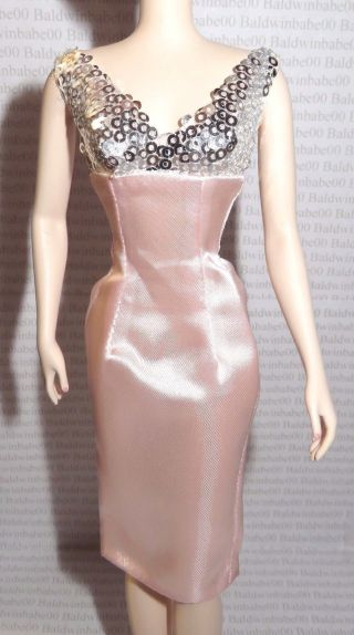 Cocktail W Dress Barbie Doll Silkstone Blush Beauty Satin Sequin Gown