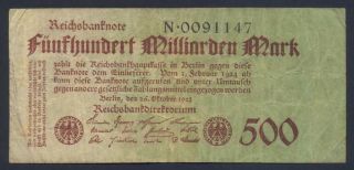 Germany 500 Milliarden Mark 1923 - F - Pick 127a