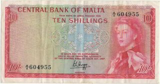 Malta 10 Shillings Issued 1968 Law 1967,  P28a Vf