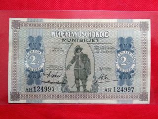 1940 Netherlands Indies 2½ Gulden Old Banknote P - 109