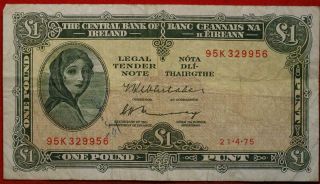 1975 Ireland 1 Pound Circulated Note