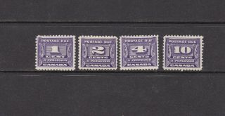 Canada 1933 - 34 Postage Due Set Of 4 P11 Unmounted Sg D14 - 17
