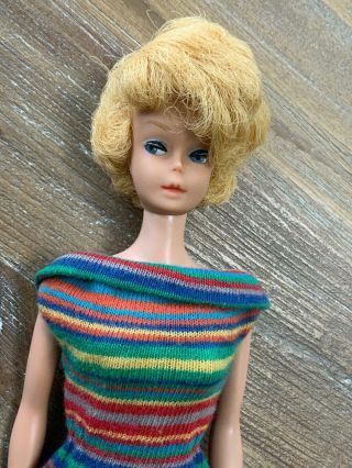 Vintage Bubble Cut Barbie - Big Blonde Hair W/ Knit Pak Clothing - Tlc