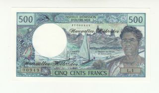 Hebrides 500 Francs 1970 Aunc/unc P19b @