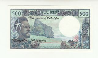 Hebrides 500 francs 1970 AUNC/UNC p19b @ 2