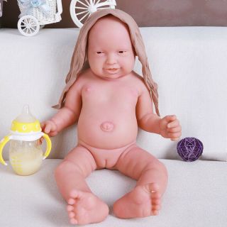 23 " Full Body Silicone Filled Soft Doll Newborn Baby Big Eyes Cute Girl 5400g