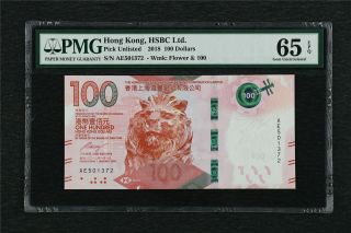 2018 Hong Kong Hsbc Ltd 100 Dollars Pick Unlisted Pmg 65 Epq Unc