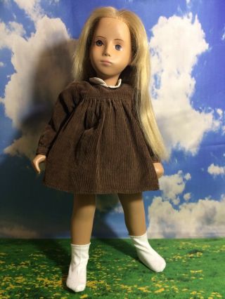 Sasha Serie 16 " Doll Blonde Slate Eyes Pale Skin Brown Cord Dress And Pants.