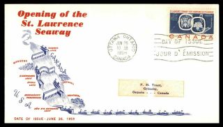 Mayfairstamps Canada Fdc 1959 Opening Of The St.  Lawrence Seaway First Day Cover