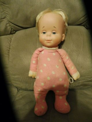 Vintage Mattel Drowsy Doll 1964 Pink Polka Dot Pull String Non - Speaking
