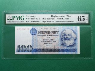 1975 Germany 100 Mark Replacement Star P 31a Pmg 65 Epq Gem Unc