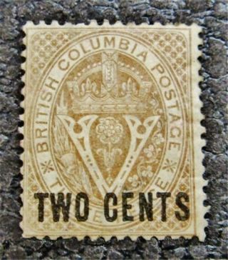 Nystamps Canada British Columbia Stamp 8 Og H $175