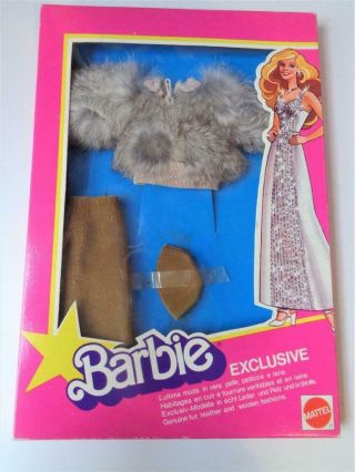 Rare 1980 Superstar Barbie Doll Fur Leather Fashion Italian Exclusive
