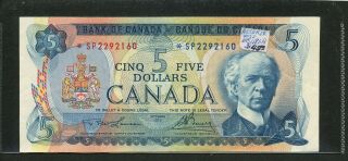 1972 Bank Of Canada $5.  Replacement Note Sp Prefix.  Bc - 48ba.