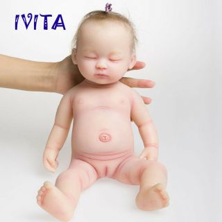 15  Handmade Sleeping Baby Hair Girl Lifelike Silicone Reborn Doll Gifts Toys