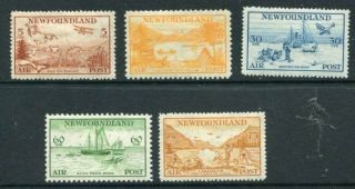 Newfoundland 1933 Airmail Mh Set 5 Stamps