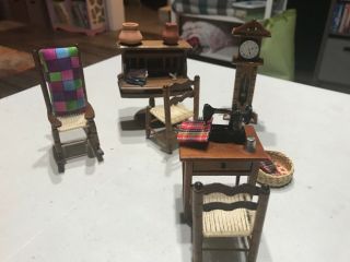 Vintage Dollhouse Miniatures Sewing Room