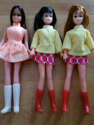 3 Vintage 6 " Dawn Doll Clones In Outfits