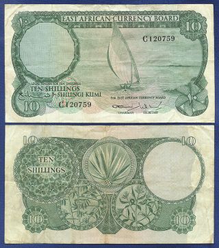 East African Currency Board 10 Shillings 1964 Very Fine