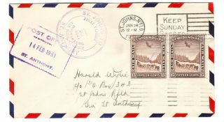 1931 North America Newfoundland 1st.  Air Mail St.  John To St Anthony 1 Cover