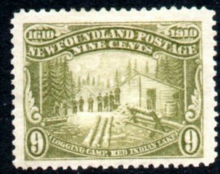 Newfoundland 1911 9c Sage - Green Recess Printed Perf.  14 Sg113 Mounted