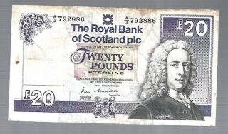 Scotland - 1990 Royal Bank Of Scotland Plc 20 Pounds 2886
