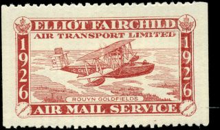 Canada Cl10b Xf Og Hr 1926 Semi - Officials 25c Elliott Fairchild Transport