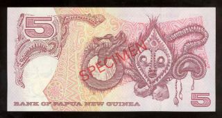 Banknote Papua Guinea 2000 5 Kina Specimen Silver Jubilee Cat $150 UNC 2
