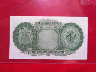 1953 Bahamas 4 Shillings Old Banknote S/N A /1 2