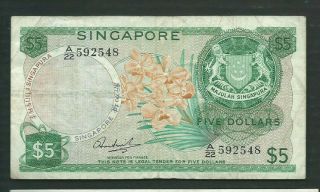 Singapore 1972 5 Dollars P 2c Circulated