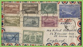 Canada 1946 Kgvi Values To $1 And Airs On Airmail First Day Cover