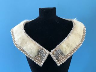 Vintage Fur Stole W/ Pearls Madame Alexander Cissy Doll Miss Revlon Toni