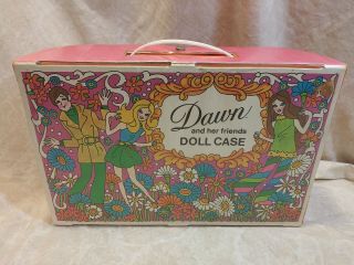 ☆ 1971 Dawn And Her Friends Topper Toys Carrying Case Pink Doll Case