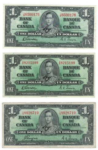 1937 Bank Of Canada $1 Notes Bc 21c Gordon Towers: Bc 21 - D Coyne Towers
