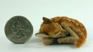 Ooak Miniature 1:12 Dollhouse Igma Artist Sleeping Deer Fawn Christmas Cat Dog