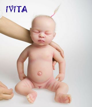 18  Real Hair Handmade Sleeping Baby Girl Lifelike Silicone Reborn Doll 3200g