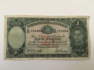 Australia One Pound Banknote 1940 
