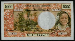 Hebrides (p20c) 1000 Francs Nd (1979) Aunc,