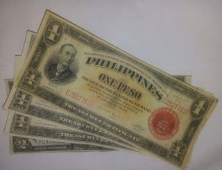 Philippines 1 Peso 1936; 1 Peso 2 Pesos Series 66 Victory Overprint Nd 1946