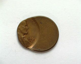 1961 - D Lincoln Memorial Cent With Off Center Error