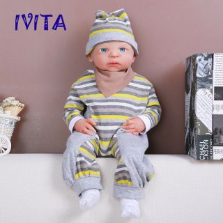 Ivita 21  Full Body Soft Silicone Reborn Doll Lifelike Baby Boy Toy Gift 5100g