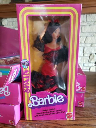 1982 Mattel Barbie Dolls Of The World Spanish Never Removed From Box