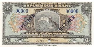 Haiti 1 Gourde Nd.  1946 P 170s Specimen Uncirculated Banknote Msp